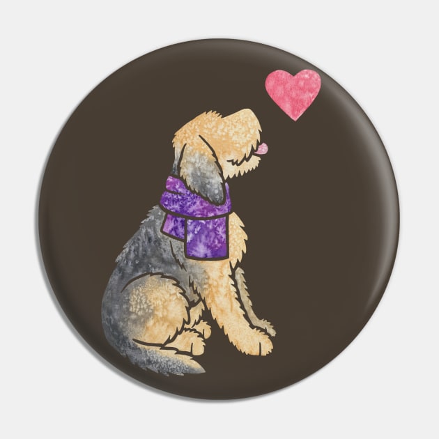 Otterhound watercolour Pin by animalartbyjess