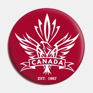 Canada Maple Leaf / Eagle Mashup - White Pin