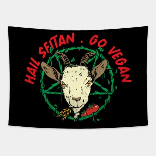 Hail Seitan Go Vegan Save Animals for Vegeterians and Veganism Lifestyle Tapestry