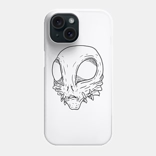 Scary Alien Monster Horror Black Lineart Phone Case