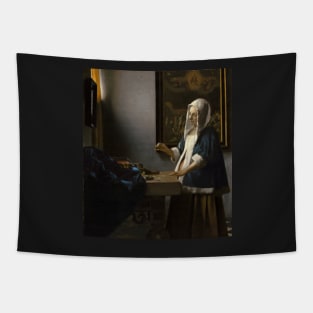 Woman Holding a Balance - Johannes Vermeer Tapestry
