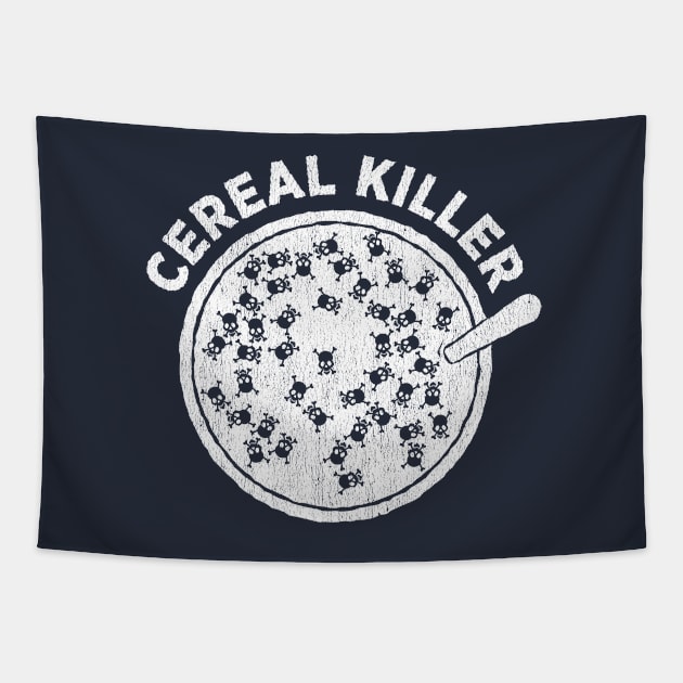 Cereal Killer funny pun skull word play humor t-shirt Tapestry by e2productions