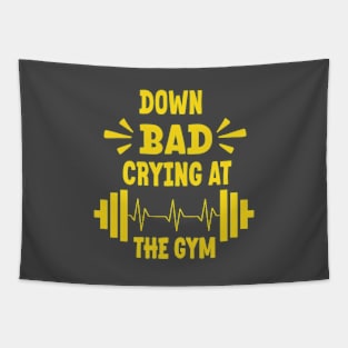 Down bad crying at gym Tapestry