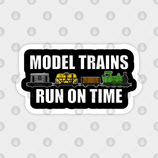 Model Trains Run On Time Railway Funny Magnet by doodlerob