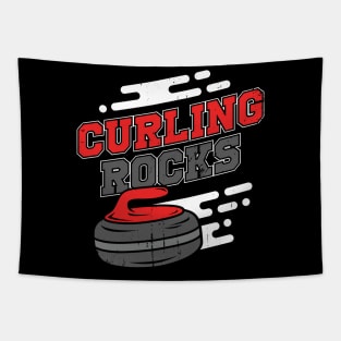 Curling Rocks Sport Curler Gift Tapestry