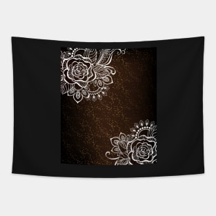 Rose Painted White Henna Tapestry