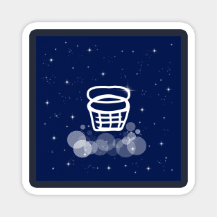 basketball basket, basket, basketball, sport, sports, ball, game, night, technology, light, universe, cosmos, galaxy, shine, concept, illustration Magnet