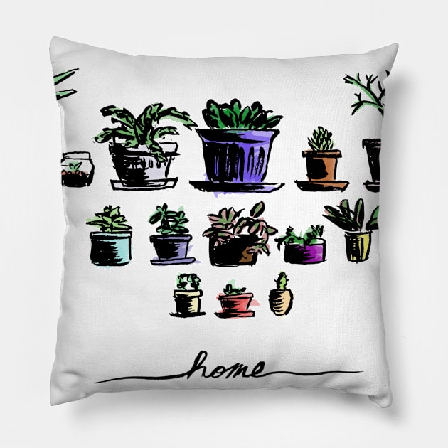 Home (color) Pillow by themanyartsofknight