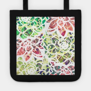 Succulent Camouflage - Green and Pink Hues - Digitally Illustrated Abstract Flower Pattern for Home Decor, Clothing Fabric, Curtains, Bedding, Pillows, Upholstery, Phone Cases and Stationary Tote