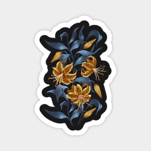 Tiger Lily - Yellow Blue Magnet