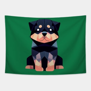 Geometric Rottweiler Puppy Tapestry