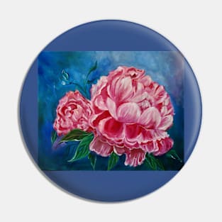 Pink Peony Petals Pin