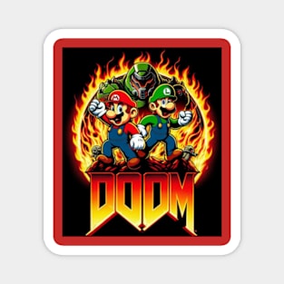 Doom guy with Mario and Luigi Magnet