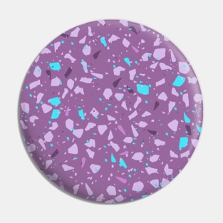 Blue Purple Modern Terrazzo Pattern Pin