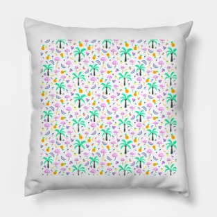 Flamingoes in Tropical Wonderland Pillow