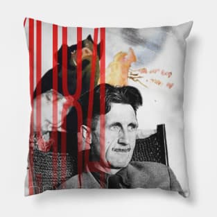 George Orwell Collage Portrait Pillow