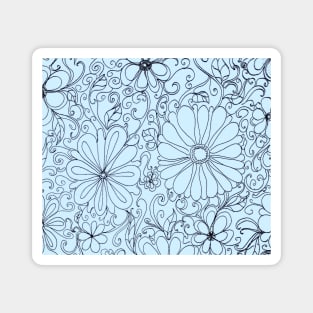 BLUE AQUA FLORAL PATTERN Magnet