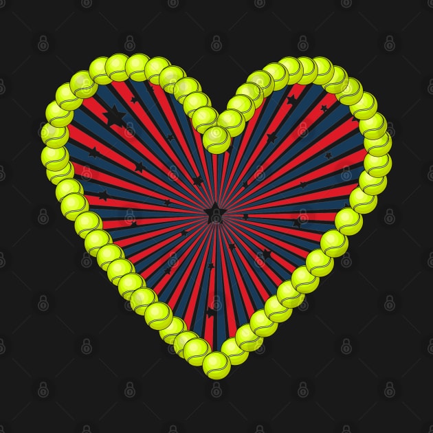 US Open Tennis Ball Heart by TopTennisMerch