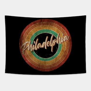 Philadelphia Vintage Circle Art Tapestry