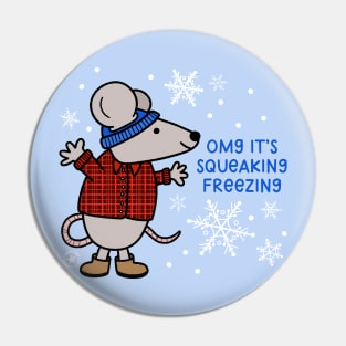 Squeaking Freezing Mouse Pin