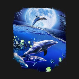 Moon Dolphins T-Shirt