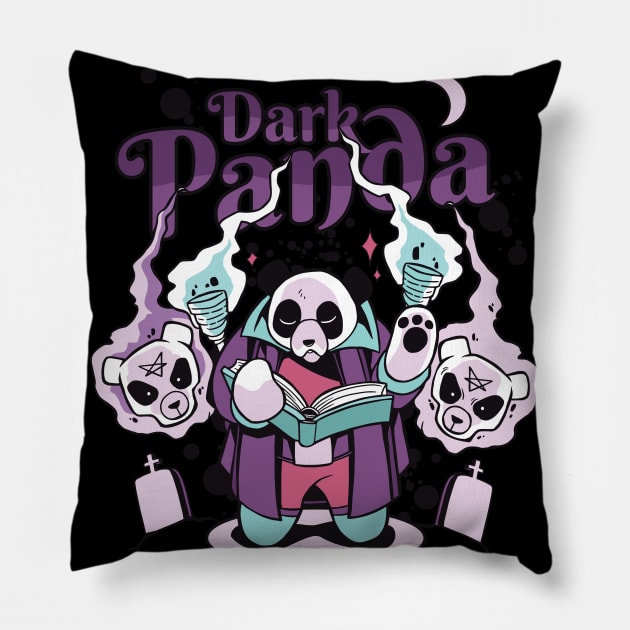 Dark Panda Pillow by Patrika