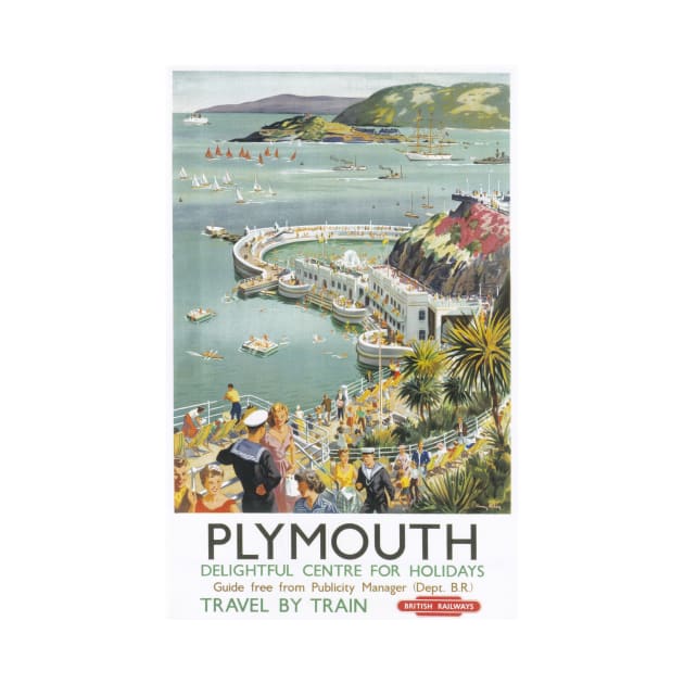 Plymouth, Devon - BR - Vintage Railway Travel Poster - 1950s by BASlade93