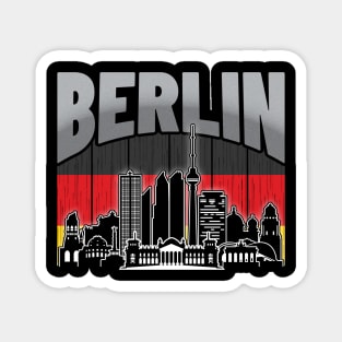 Berlin Germany Skyline Vintage German Flag Magnet