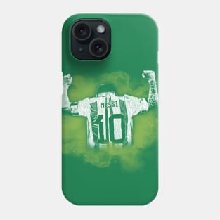 messi watercolor green Phone Case