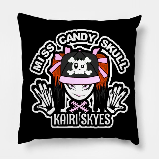 KAIRI SKYES ''MISS CANDY SKULL'' Pillow by KVLI3N