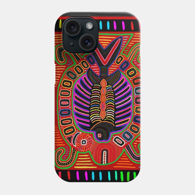 Kuna Indian Mola Folk Art - Flying Fish Phone Case by Esprit-Mystique