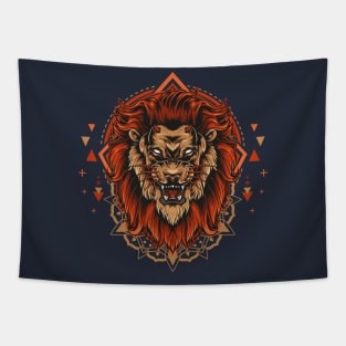 devil lion with angry face Tapestry