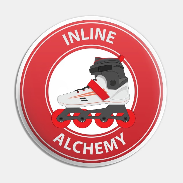 Inline Alchemy - Red Inline skate & rollerblade Pin by Whiterai