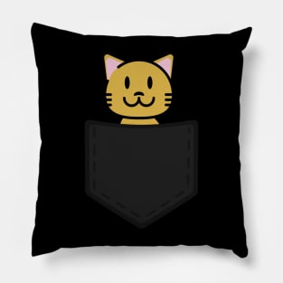 Orange Pocket Kitty Pillow