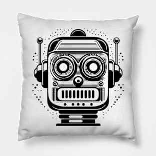 Robot Head Vector Pillow