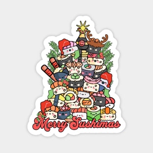 Merry Sushimas Sushi Christmas Magnet