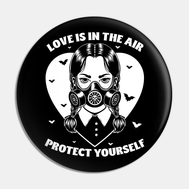 Goth Love Girl - Sarcasm Gas Mask Gift Pin by Studio Mootant