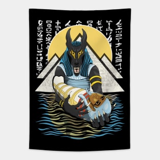 Anubis Egyptian God Graphic Design | Ancient Egypt Art Tapestry