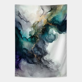 Silent Pool- Abstract Alcohol Ink Art Tapestry