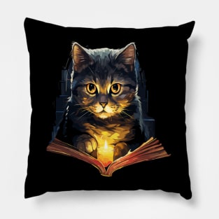 British Shorthair Reads Book Pillow