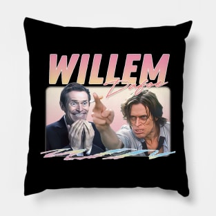 Willem Dafoe / Retro Aesthetic Original Fan Art Design Pillow