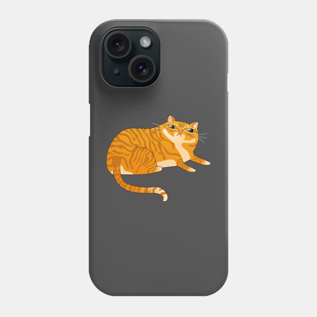 Orange Tabby Cat Phone Case by ziafrazier