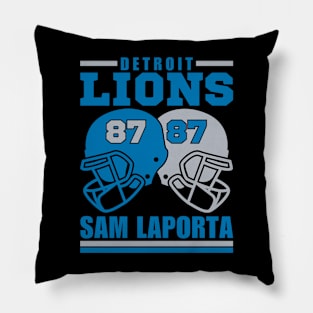 Detroit Lions Sam Laporta 87 American Football Retro Pillow