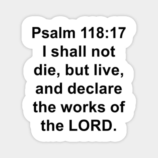 Psalm 118 17 King James Version KJV Bible Verse Typography Psalm 