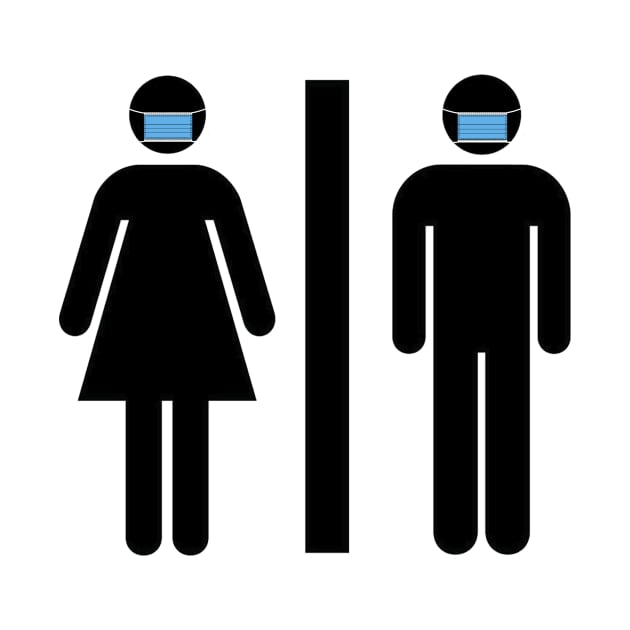 Washroom Sign Symbol Face Mask by Nalidsa