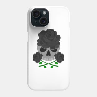 Black Rose Skull Phone Case