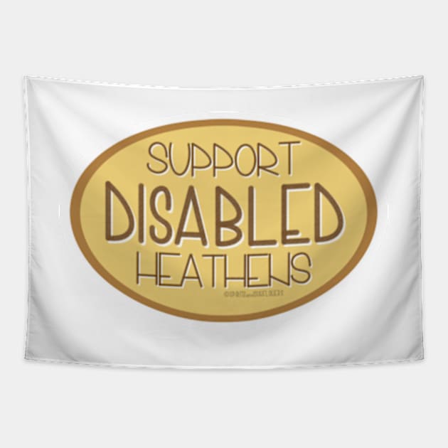 Support Disabled Heathens - Yellow Tapestry by Spiritsunflower