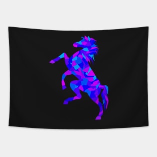 Colorful Geometric Horse Tapestry