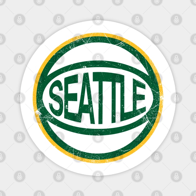 Seattle Retro Ball - White Magnet by KFig21