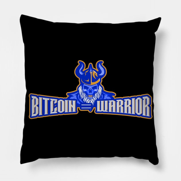 bitcoin warrior - skeleton halloween Pillow by Smart Digital Payments 